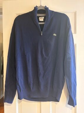 Lacoste Men's Deep Navy Half-Zip Pullover Sweater
